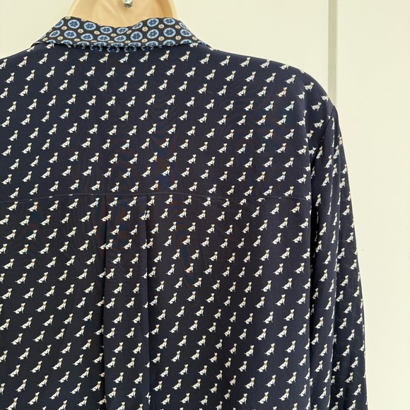 Stella McCartney - Dog-Print Silk Blouse - Navy - Picture 8 of 11